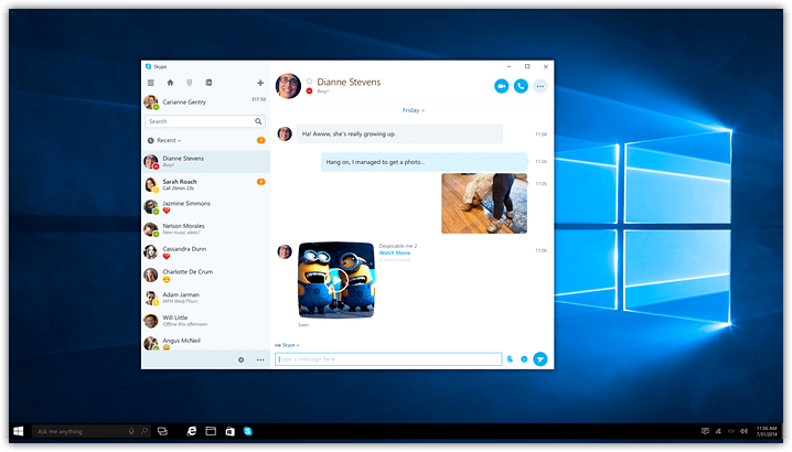 Windows 10 new Skype