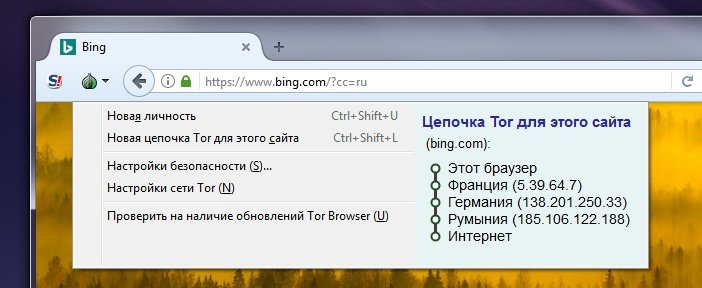 Цепочки прокси в Tor Browser