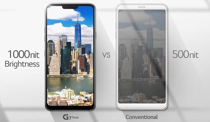 LG G7 и G6 отличие в яркости дисплея