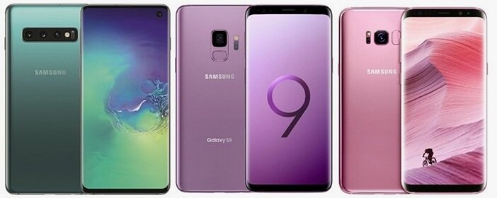 Galaxy S10, S9 и S8 бок о бок с обеих сторон