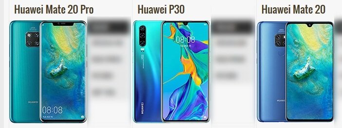 Mate 20 Pro рядом с P30 и Mate 20