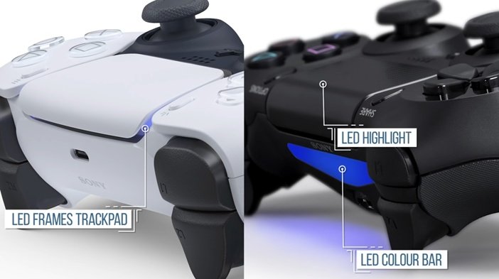 PS5 DualSense и PS4 DualShock 4 - световая LED панель и индикатор