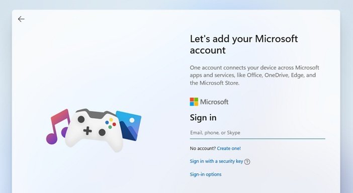 Обязательный онлайн-аккаунт для Windows 11